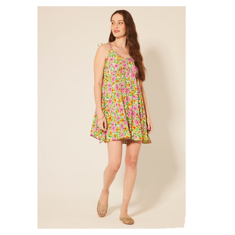 Patrons of Peace Malibu Dress Spaghetti Strap Floral Mini Dress size M
